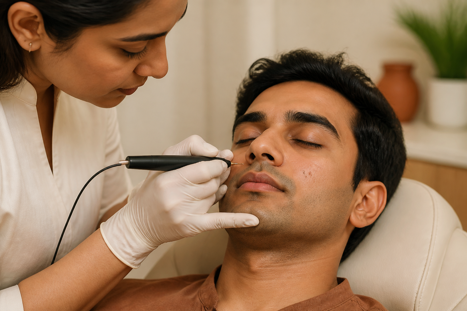 Close skin imaging before spot treatment